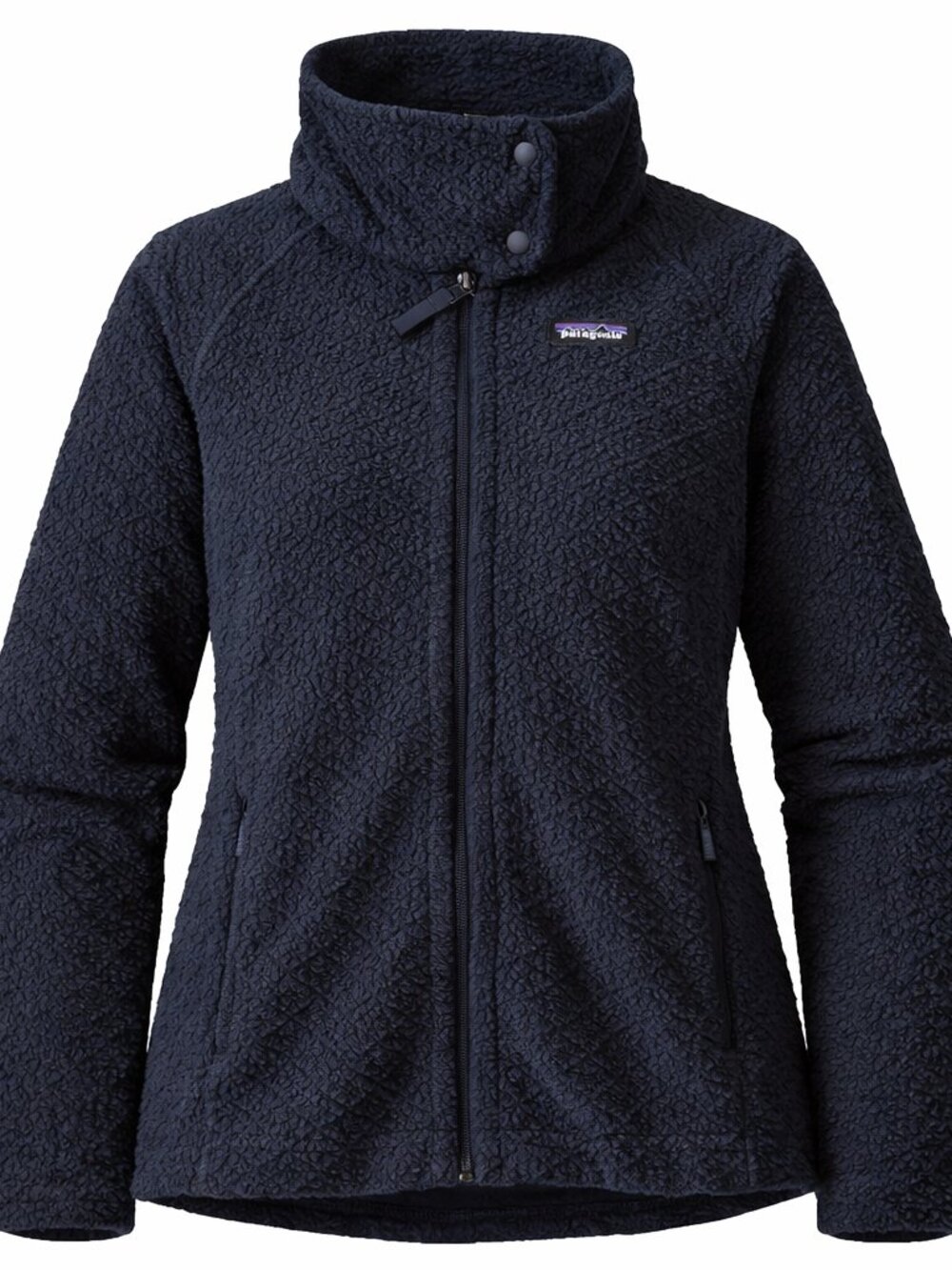 Patagonia Diamond Capra Fleece Jacket Womens Size M Full Zip Outdoor Navy